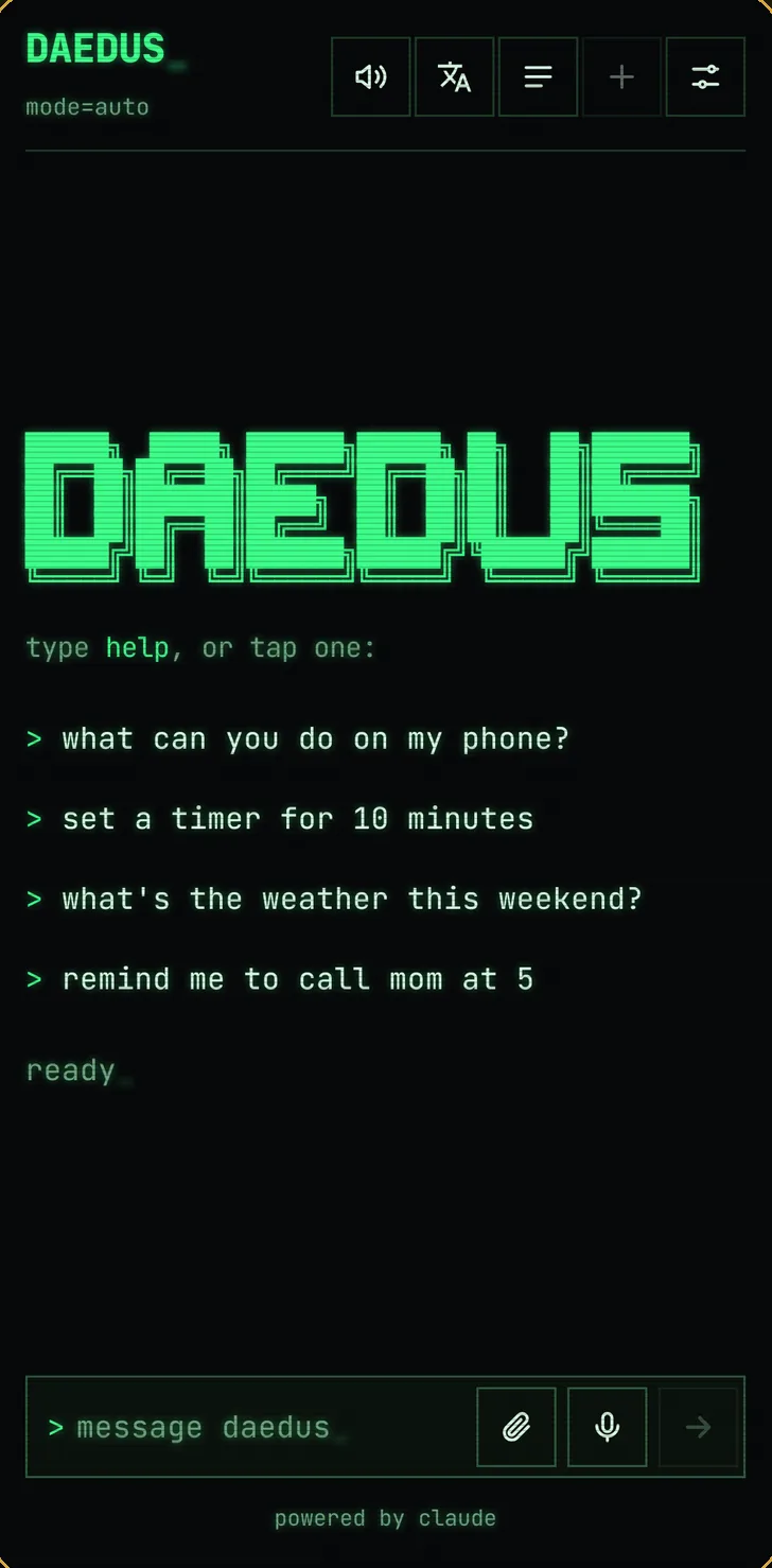 Terminal theme in Daedus